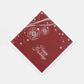 Christmas Party White Ornaments Stars Red Elegant Servet (Hoek)