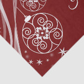 Christmas Party White Ornaments Stars Red Elegant Tissuepapier (Detail)