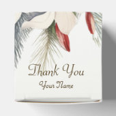 Christmas Party White Red Flowers Holidays Elegant Bedankdoosjes (Bovenkant)