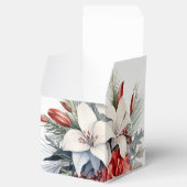 Christmas Party White Red Flowers Holidays Elegant Bedankdoosjes (Geopend)