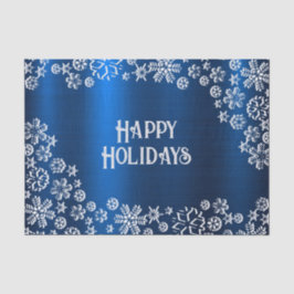 Christmas Party White Snowflakes Navy Blue Tissuepapier