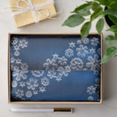 Christmas Party White Snowflakes Navy Blue Tissuepapier (Geschenk)