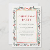 Christmas Party Winter Botanical Holiday Kaart (Voorkant)