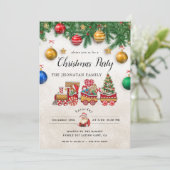 Christmas Party Winter Botanical Invitation Kaart (Staand voorkant)