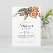 Christmas Party Winter Botanical Invitation Kaart (Staand voorkant)