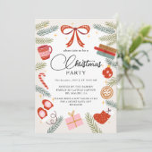 Christmas Party Winter Botanical Kaart (Staand voorkant)