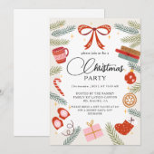 Christmas Party Winter Botanical Kaart (Voorkant / Achterkant)