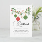 Christmas Party Winter Botanical Kaart (Staand voorkant)