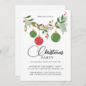 Christmas Party Winter Botanical Kaart (Voorkant / Achterkant)