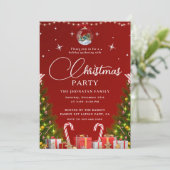 Christmas Party Winter Botanical Kaart (Staand voorkant)