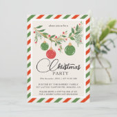 Christmas Party Winter Botanical Kaart (Staand voorkant)