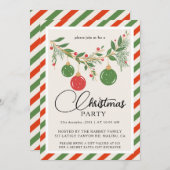 Christmas Party Winter Botanical Kaart (Voorkant / Achterkant)