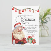 Christmas Party Winter Botanical Kaart (Staand voorkant)
