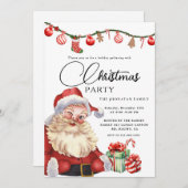 Christmas Party Winter Botanical Kaart (Voorkant / Achterkant)