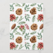 Christmas Party Winter Botanical  Kaart (Achterkant)