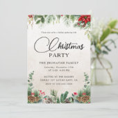 Christmas Party Winter Botanical Kaart (Staand voorkant)