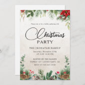 Christmas Party Winter Botanical Kaart (Voorkant / Achterkant)