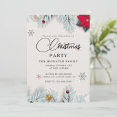 Christmas Party Winter Botanical Kaart (Staand voorkant)