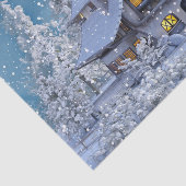 Christmas Party Winter White Snowman Blue Rustic Tissuepapier (Detail)