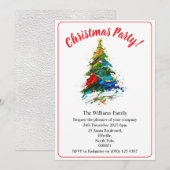 Christmas Party Xmas Tree Oil Painting Kaart (Voorkant / Achterkant)