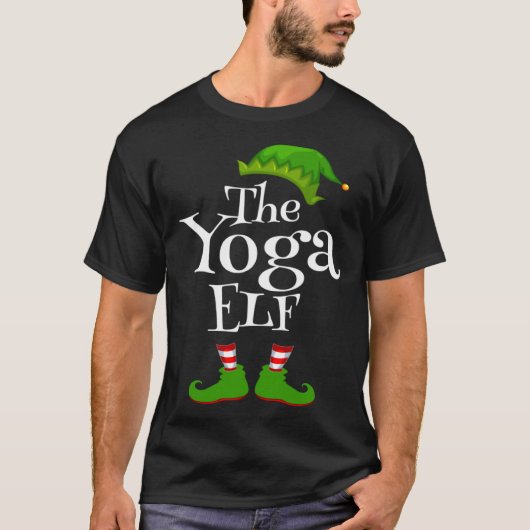 Christmas Party Yoga Elf Graphic T-shirt (Voorkant)