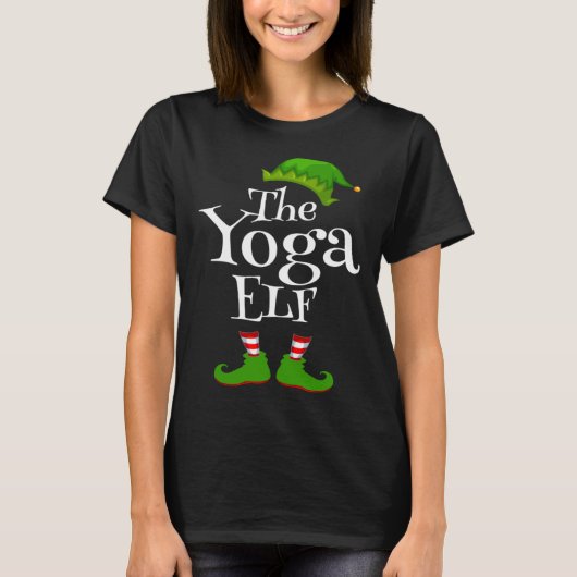 Christmas Party Yoga Elf Graphic T-shirt (Voorkant)