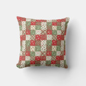 Christmas  patchwork green red pattern  kussen (Voorkant)