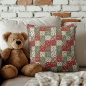 Christmas  patchwork green red pattern  kussen