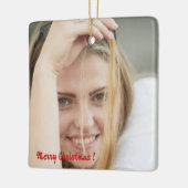 Christmas patchwork pattern photo keramisch ornament (Links)