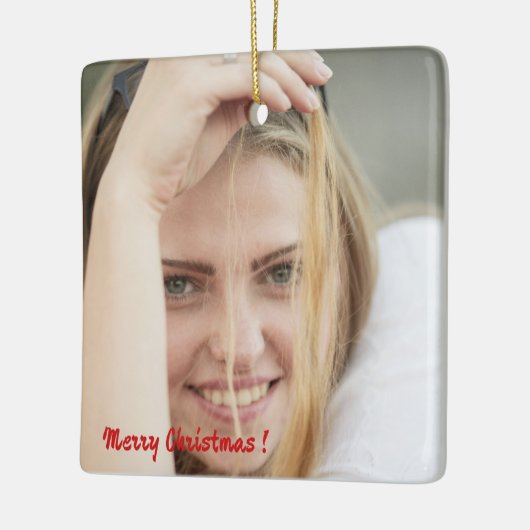 Christmas patchwork pattern photo keramisch ornament (Links)