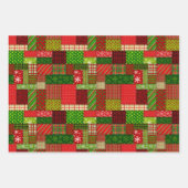 Christmas Patchwork Quilt Wrapping Paper Sheets (Voorkant 2)