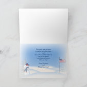 Christmas - Patriotic - Nephew -Snowman/Saluting Feestdagen Kaart (Binnen)