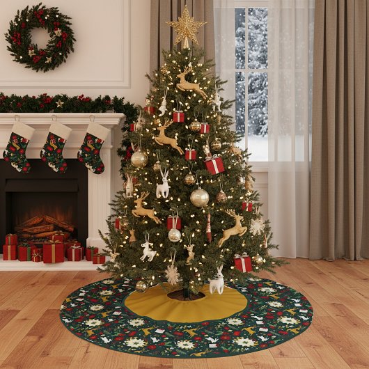 Christmas pattern    brushed polyester tree skirt kerstboom rok