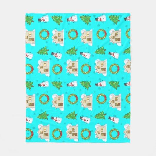 Christmas Pattern   Fleece Deken (Voorkant)