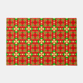 Christmas Pattern Gold, Red and Green, Deurmat (Voorkant)