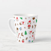 Christmas pattern icon santa tree happy gift latte mok (Linkerhoek)