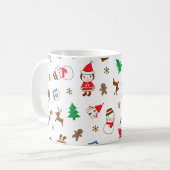Christmas pattern icon santa tree happy gift Mug Koffiemok (Voorkant links)