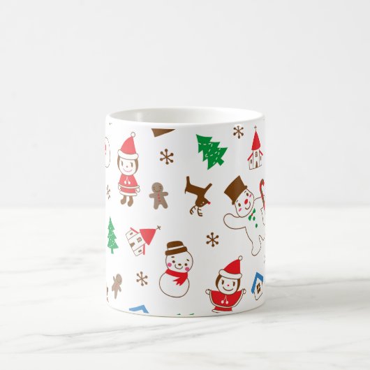 Christmas pattern icon santa tree happy gift Mug Koffiemok (Center)