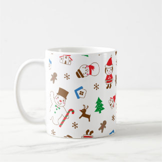 Christmas pattern icon santa tree happy gift Mug Koffiemok