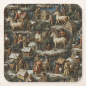 Christmas Pattern Paper Coaster Kartonnen Onderzetters (Voorkant)