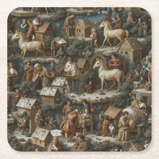Christmas Pattern Paper Coaster Kartonnen Onderzetters (Voorkant)