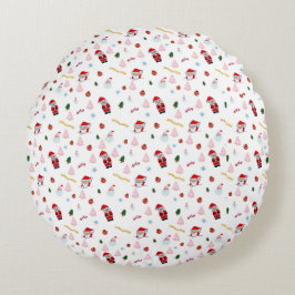 Christmas Pattern Round Pillow Rond Kussen