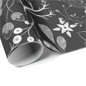Christmas Pattern Silver White Wrapping Paper Cadeaupapier (Rol Hoek)