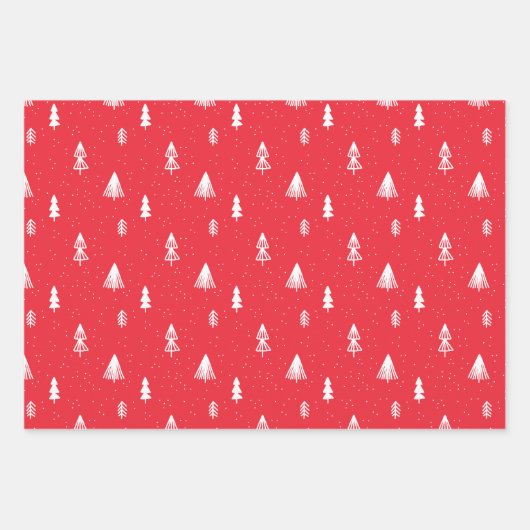 Christmas pattern text Red set Wrapping Paper (Voorkant 3)