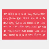 Christmas pattern text Red set Wrapping Paper (Voorkant)