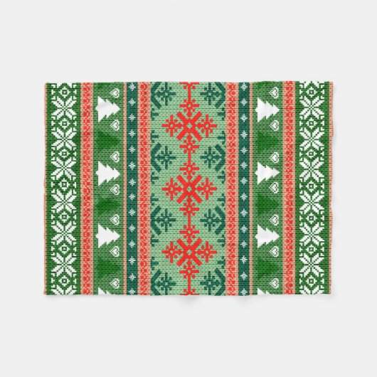 CHRISTMAS PATTERN THROW BLANKET FLEECE DEKEN (Voorkant (Horizontaal))