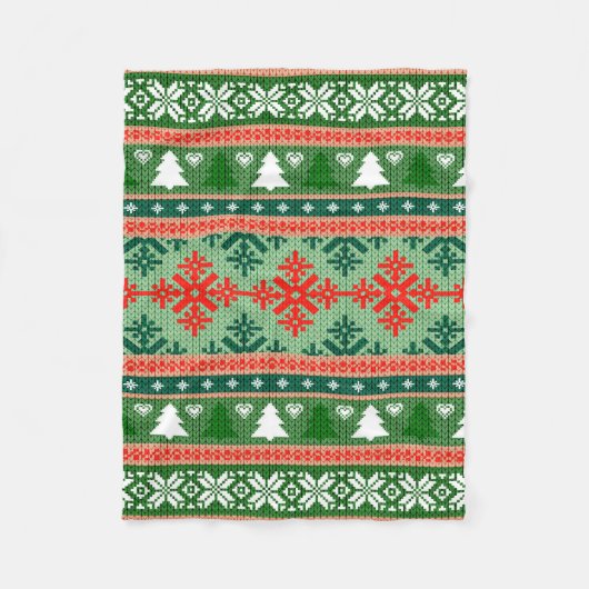 CHRISTMAS PATTERN THROW BLANKET FLEECE DEKEN (Voorkant)