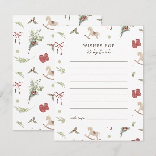 Christmas Pattern Wishes For Baby Card Kaart (Voorkant / Achterkant)