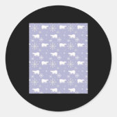 Christmas Pattern With Lar Bears And Snowflakes  Ronde Sticker (Voorkant)