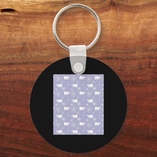 Christmas Pattern With Lar Bears And Snowflakes Sleutelhanger (Voorkant)